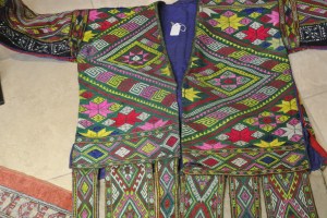 vintage Chinese Minority coat- detail with feathers